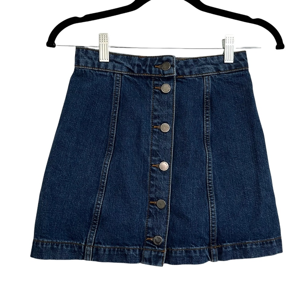 Topshop moto mini denim skirt size 24 size 0 asos free people madewell boho